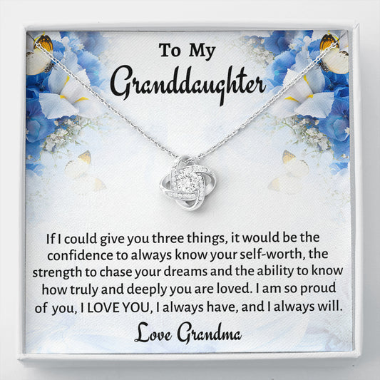 Beautiful Love Knot Granddaughter Necklace Gift, Christmas Gift for Granddaughter, Jewelry From Grandmother For Birthday Present
