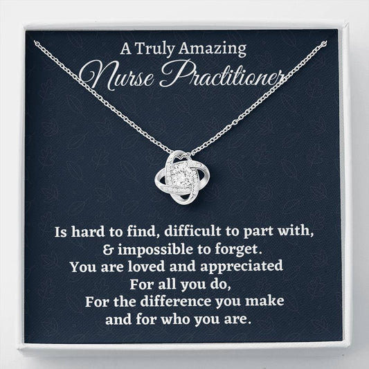 Nurse Practitioner Gift, Appreciation Gift For A Nurse Practitioner, Love Knot Necklace Personalized Nurse Practitioner Gift, Nurse Jewelry Gift For Women