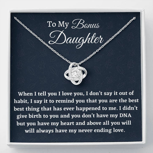 Bonus Daughter Gift, Stepdaughter Gift, Interlocking Hearts Necklace, Birthday Gift, Stepmom Present for Stepdaughter Daughter In Law