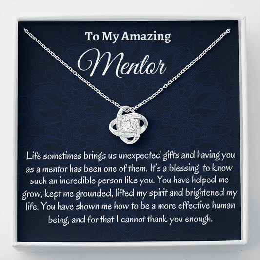 Mentor Gift For Women, Love Knot Necklace, Appreciation Gift for Mentor, Career Mentor, Gift For Boss, Thank You Gift For Teacher