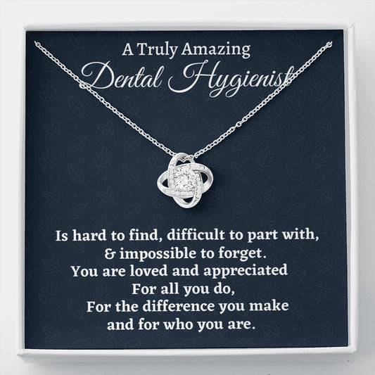 Dental Hygienist Gift, Appreciation Gift For A Dental Hygienist, Love Knot Necklace Personalized Gift, Jewelry Gift For Women