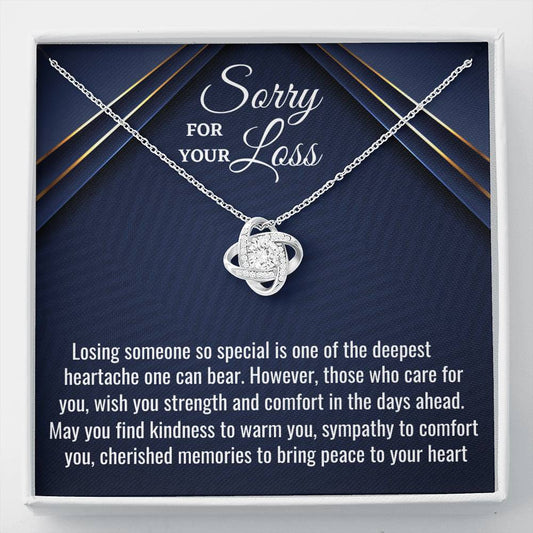 Sorry for Your Loss Gift, Loss of a Loved One, Grief, Bereavement Gift, Sympathy Love Knot Necklace, Loss of Husband, Loss of Father