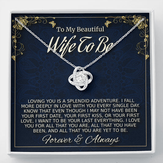 Wife To Be Gift Necklace, Gift for Wife To Be, Love Knot Necklace, Birthday Gift for Wife To Be, Christmas Gift for Fiancée