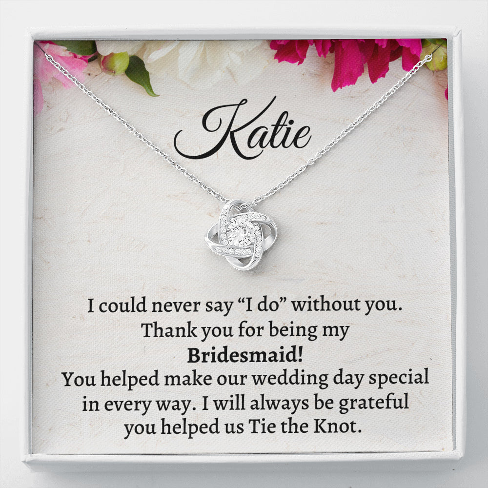 Bridesmaid Thank You Gift From Bride, Personalized Bridesmaid Thank You Gift, Love Knot Necklace, Appreciation Gift, Bridesmaid Jewelry Gift