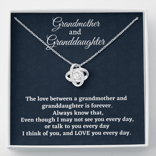 Grandmother & Granddaughter Necklace, Love Knot Necklace Grandma Gift, Granddaughter Gift, Birthday Christmas Gift