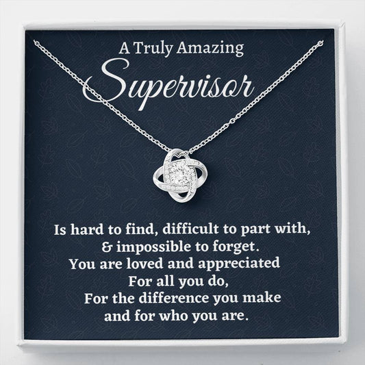 Supervisor Gift, Appreciation Gift For A Supervisor, Love Knot Necklace, Personalized Supervisor Gift, Jewelry Gift For Women