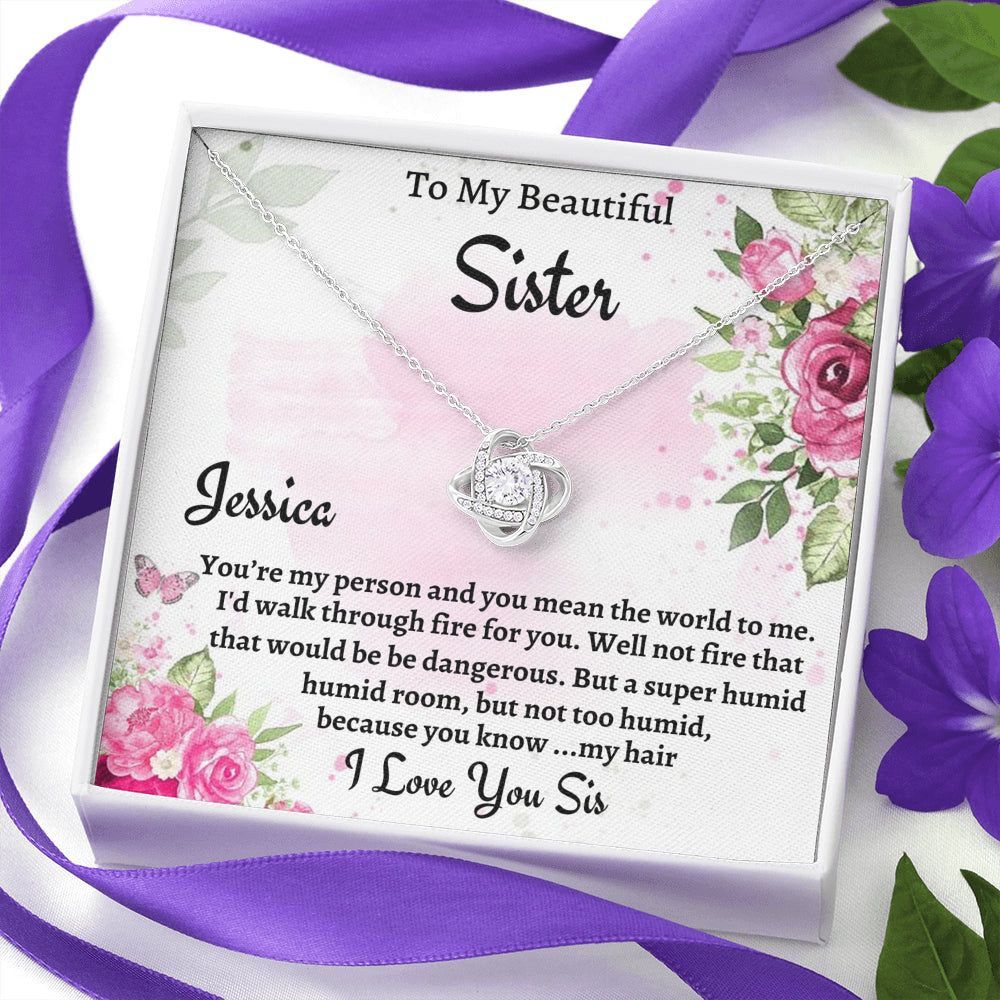 To My Sister Gift, Personalized Love Knot Necklace, Gift For Soul Sister, Birthday Gift For A Sister, Best Friend Christmas Gift