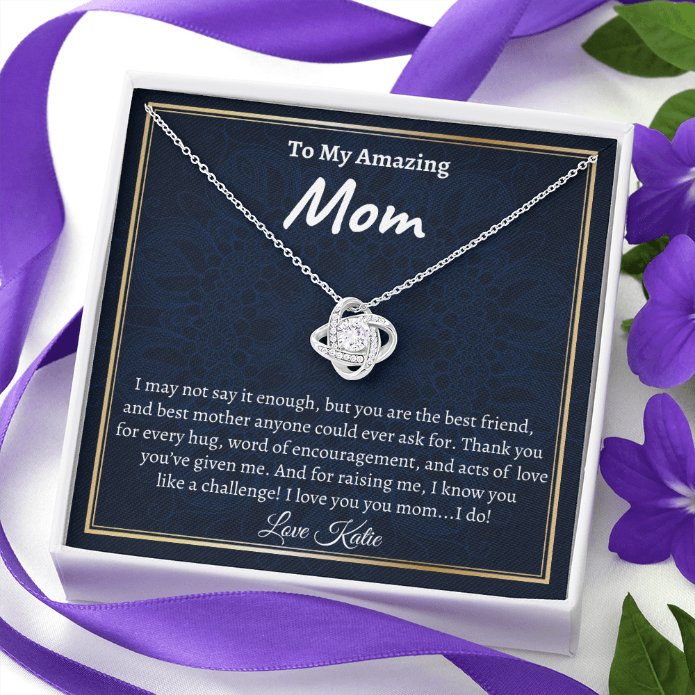 Funny Mother's Day Gift, Mom Gift From Daughter Necklace, Love Knot Necklace, Christmas Gift, Mom Gift Idea, Mom Gift From Son