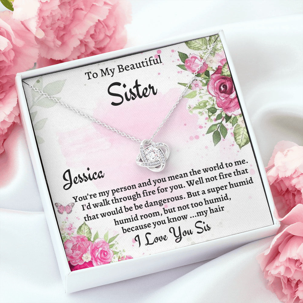 To My Sister Gift, Personalized Love Knot Necklace, Gift For Soul Sister, Birthday Gift For A Sister, Best Friend Christmas Gift
