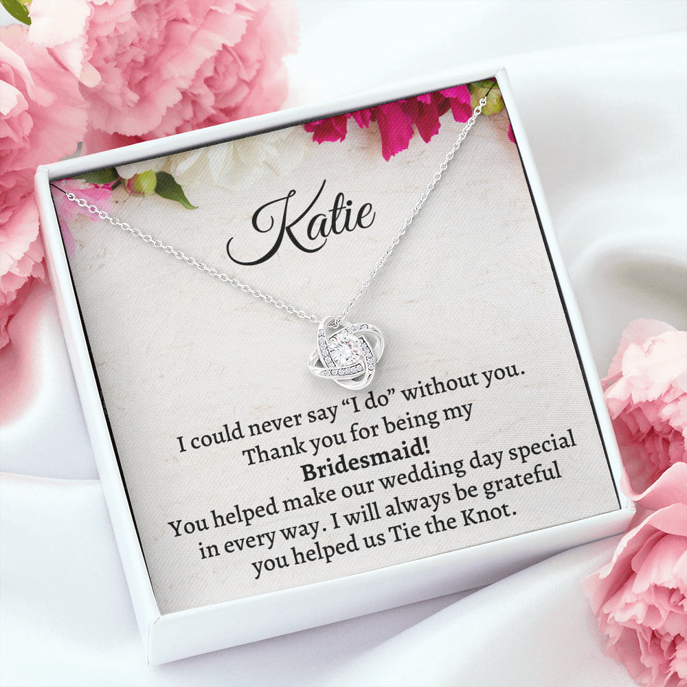 Bridesmaid Thank You Gift From Bride, Personalized Bridesmaid Thank You Gift, Love Knot Necklace, Appreciation Gift, Bridesmaid Jewelry Gift