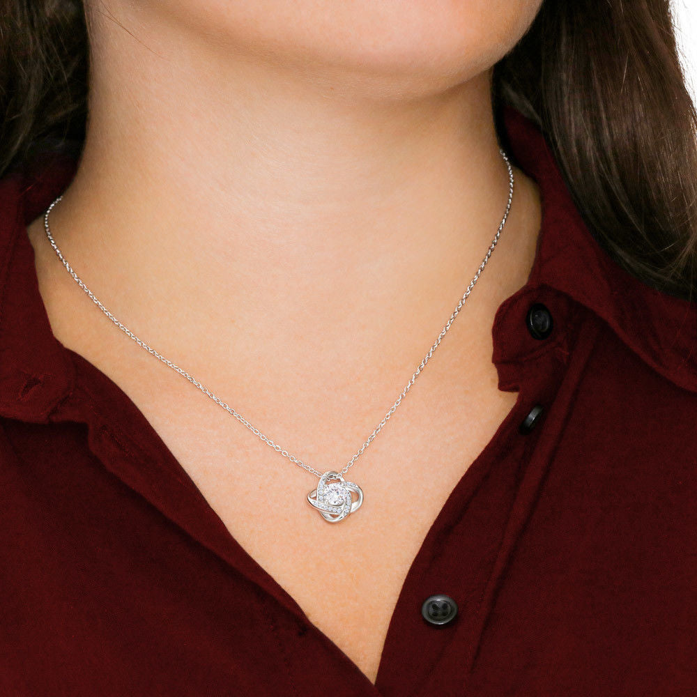 Unbiological Sister Gift, Personalized Love Knot Necklace, Gift For A Soul Sister, Birthday Gift For A Friend, Best Friend Christmas Gift
