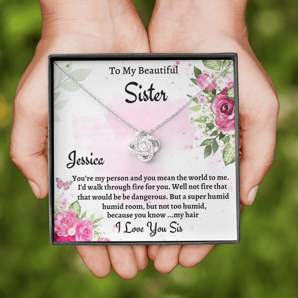 To My Sister Gift, Personalized Love Knot Necklace, Gift For Soul Sister, Birthday Gift For A Sister, Best Friend Christmas Gift