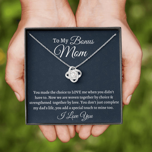 Stepmom  Necklace Gift, Gift For Bonus Mom, Love Knot Necklace, Birthday Gift For Stepmom From Stepdaughter Gift From Stepson