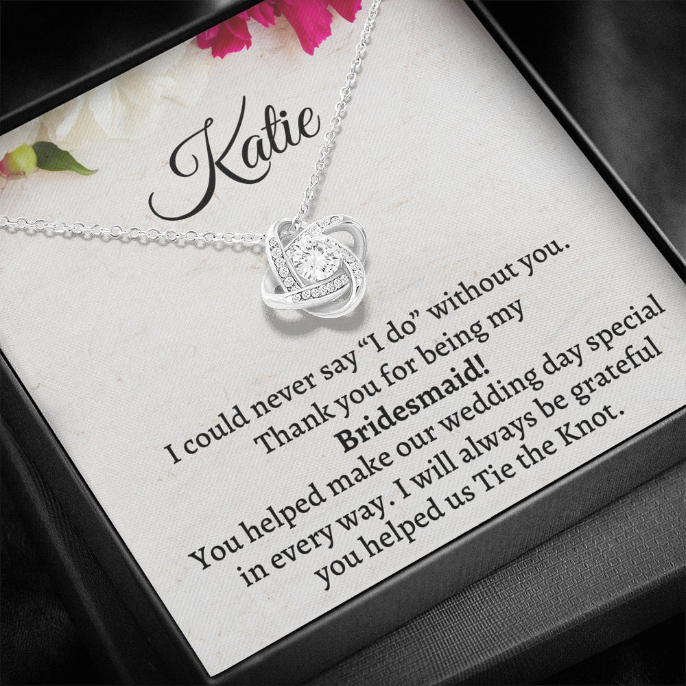 Bridesmaid Thank You Gift From Bride, Personalized Bridesmaid Thank You Gift, Love Knot Necklace, Appreciation Gift, Bridesmaid Jewelry Gift