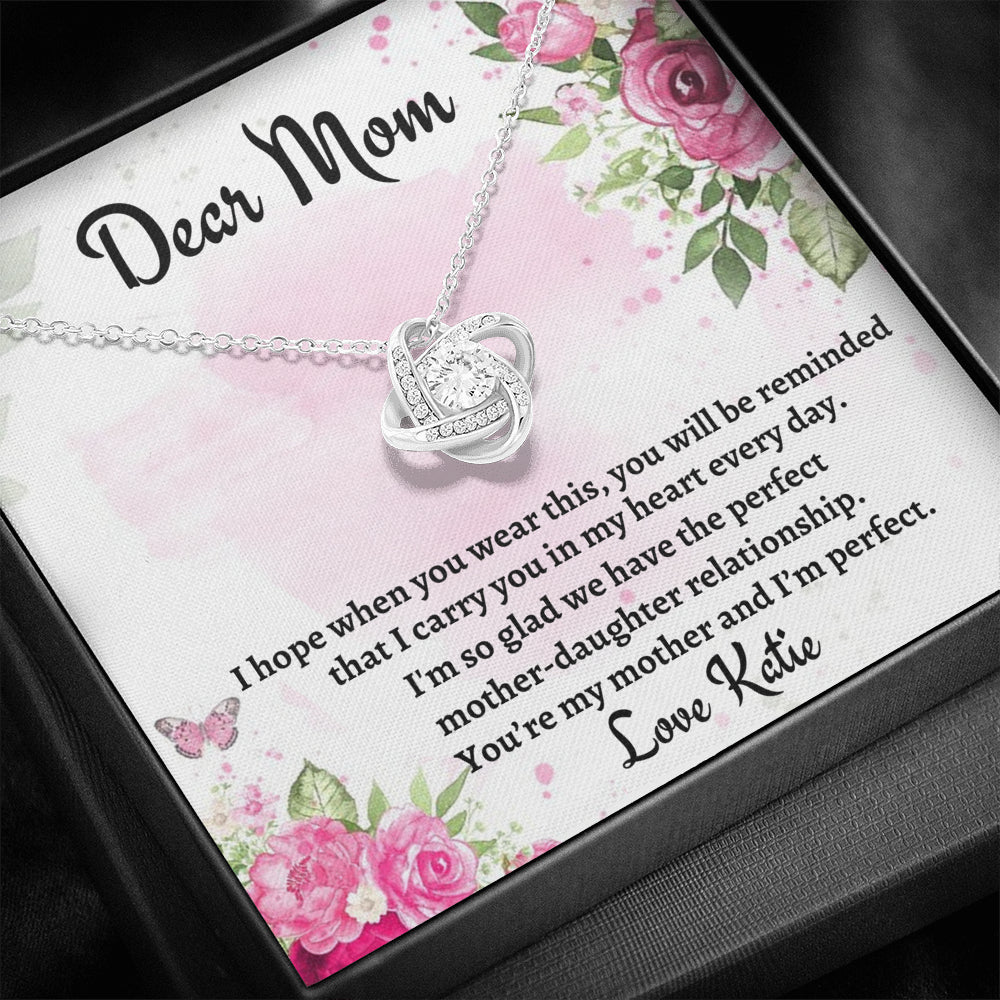 Gift for Mom, Love Knot Necklace Gift For Mom, Birthday Gift, Present From Daughter to Mother Christmas Gift