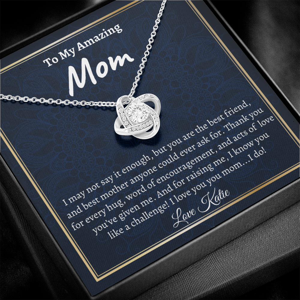 Funny Mother's Day Gift, Mom Gift From Daughter Necklace, Love Knot Necklace, Christmas Gift, Mom Gift Idea, Mom Gift From Son