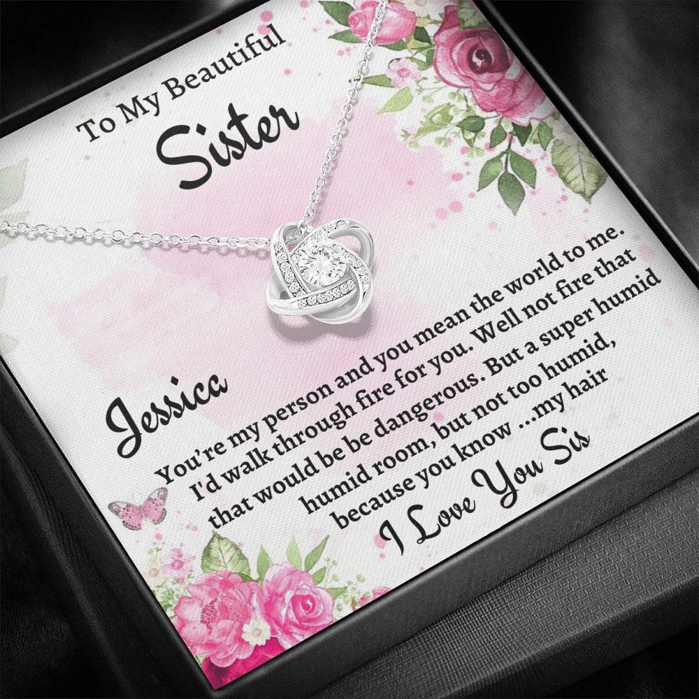 To My Sister Gift, Personalized Love Knot Necklace, Gift For Soul Sister, Birthday Gift For A Sister, Best Friend Christmas Gift