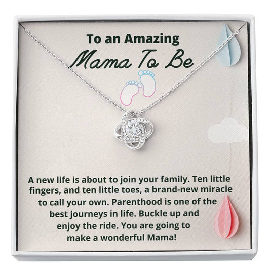 Mama To Be Necklace Gift, Gift for Expecting Moms Love Knot Necklace, Baby Shower Gift Mom to Be, New Mom Gift, Pregnancy gift