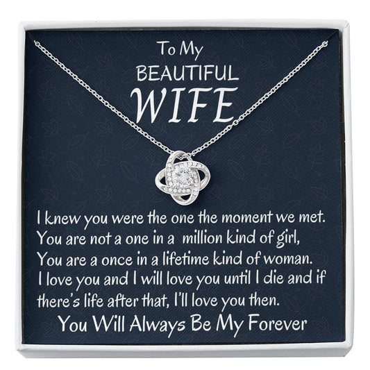 Necklace Gift For Her, Anniversary Gift Necklace, Birthday Gift, Love Knot Necklace Gift For Her, Gift For Wife,