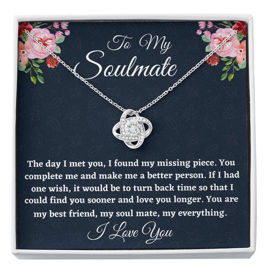 To My Soulmate Necklace Gift, Love Knot Necklace For Her Birthday, Anniversary Gift, Gift For Her