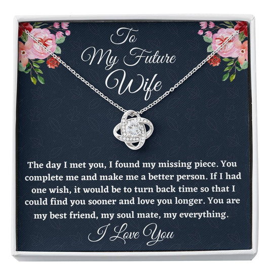 To My Future Wife Necklace Gift, Love Knot Necklace For Her Anniversary, Birthday Gift For Fiancée, Gift For Her, Gift For Engaged Girlfriend