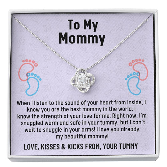 Mom To Be Gift, Love Knot Necklace Gift For Expecting Mom, Pregnancy Gift, Mama Present From Unborn Baby, Baby Shower Gift For Mom to Be