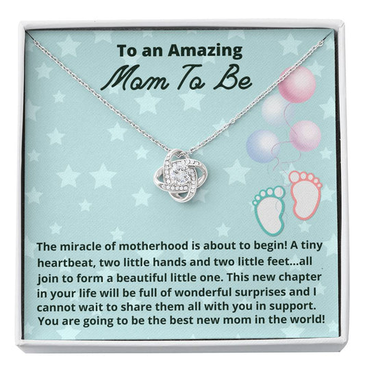 Mom To Be Necklace Gift, Baby Shower Gift Love Knot Necklace for Expecting Moms, Mom to Be, New Mom Gift, Pregnancy gift
