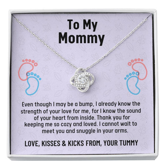 Mom To Be Gift, Love Knot Necklace Gift For Expecting Mom, Pregnancy Gift, Mama Present From Unborn Baby, Mommy To Be Gift
