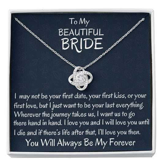 To My Bride Love Knot Necklace, Bride Gift, From Groom To Bride, Wedding Day Gift For Bride From Groom , Gift For Wife To Be