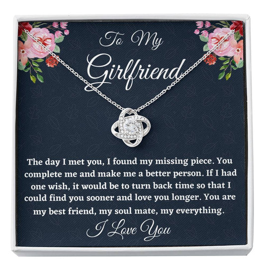 To My Girlfriend  Necklace Gift, Love Knot Necklace For Her Birthday, Anniversary Gift, Gift For Her, Gift For Girlfriend