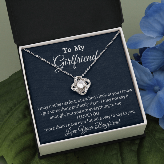To My Girlfriend Gift, Love Knot Necklace, Valentine’s Gift For Girlfriend or Soulmate, Birthday Gift From Boyfriend, Gift For Her