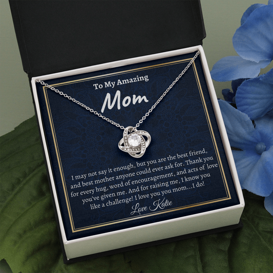 Funny Mother's Day Gift, Mom Gift From Daughter Necklace, Love Knot Necklace, Christmas Gift, Mom Gift Idea, Mom Gift From Son