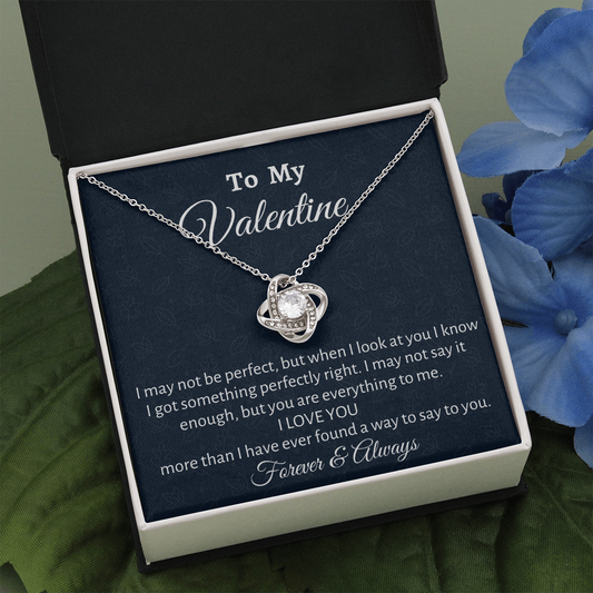 To My Valentine Gift, Love Knot Necklace, Valentine’s Gift For Girlfriend or Soulmate, Wife’s Gift for Valentine’s Day Gift For Her