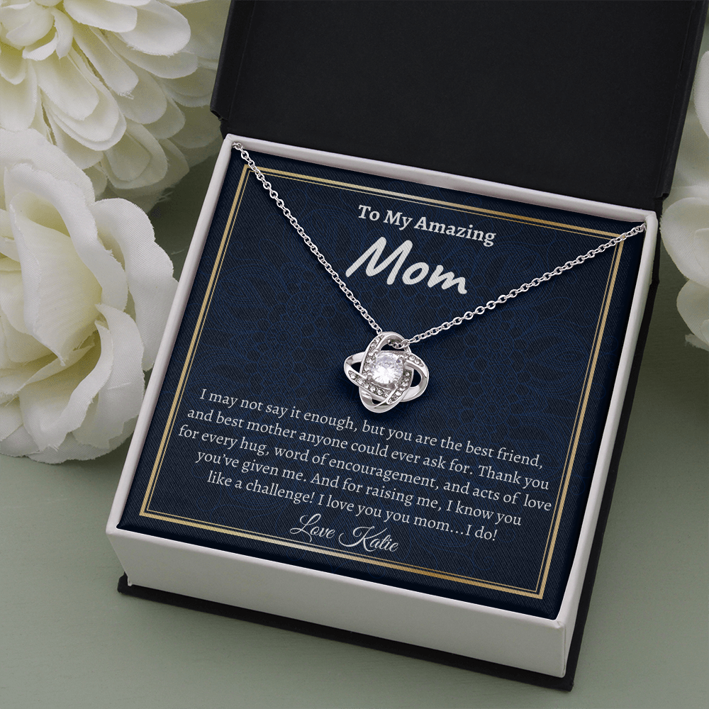 Funny Mother's Day Gift, Mom Gift From Daughter Necklace, Love Knot Necklace, Christmas Gift, Mom Gift Idea, Mom Gift From Son