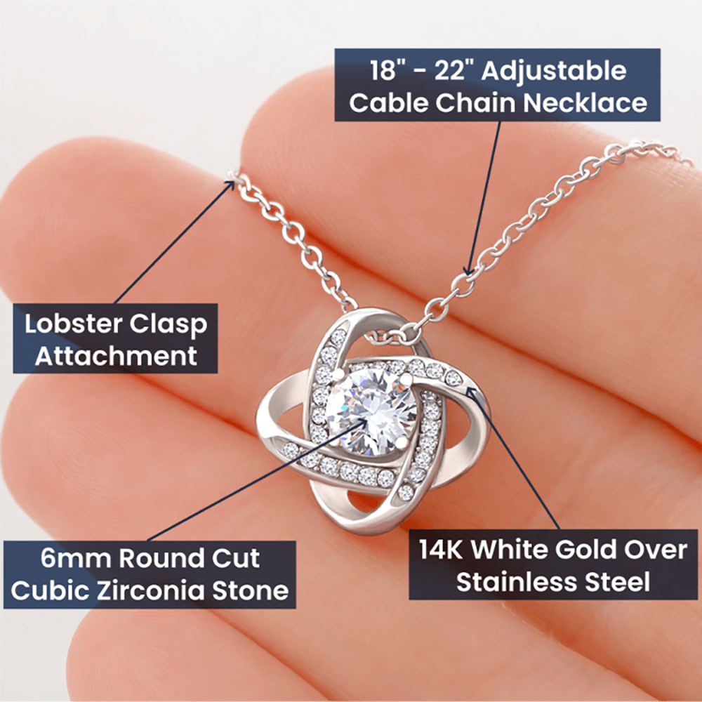 To My Wife Love Knot Necklace Gift, Personalized Wife Gift On Our First Christmas Together Gift From Husband, Gift For Her