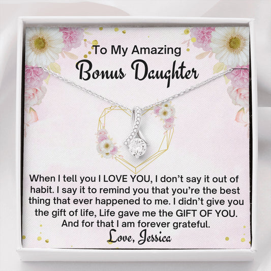 To My Bonus Daughter Personalized Gift, Stepdaughter Gift, Beautiful Necklace, Bonus Daughter Birthday Gift, Gift for Bonus Daughter, Daughter in Law
