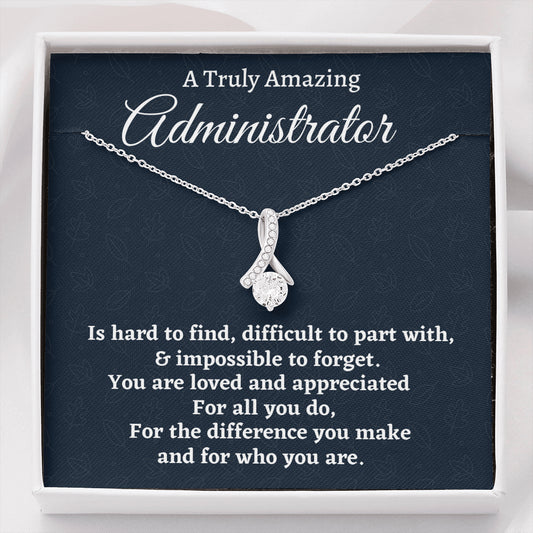 Administrator Gift, Appreciation Gift For An Administrator, Love Knot Necklace Personalized Gift, Jewelry Gift For Women