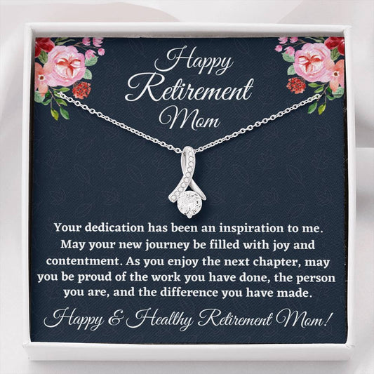 Retirement Gifts for Mom Necklace, Beautiful Necklace, Happy Retirement Gifts for Retiring Mother, Mom Retirement Gift