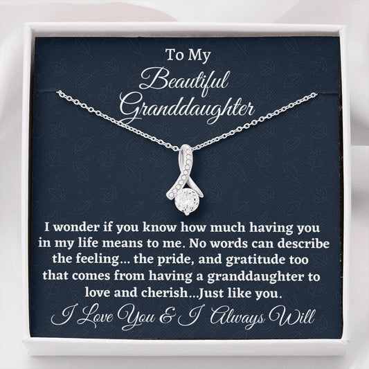 To My Granddaughter Gift, Beautiful Necklace, Necklace for Granddaughter, Jewelry for Granddaughter From Grandmother For Birthday Gift