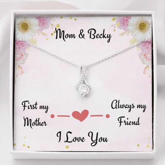 Gift for Mom, First My Mom Always My Friend, Beautiful Necklace, Personalized Gift for Mom, Birthday Gift or Christmas Gift For Mom