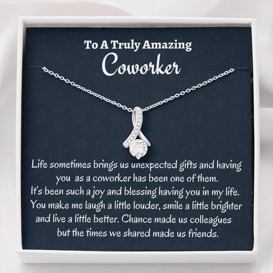 Coworker Necklace Gift, Appreciation Gift For A Coworker, Beautiful Necklace Personalized Colleague Gift, Jewelry Gift For Women