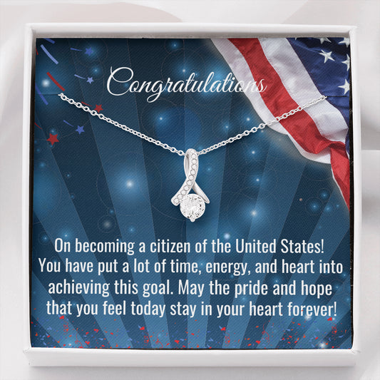 New US Citizen Gift, Beautiful Necklace, American Naturalization Ceremony Gift, American Immigrant Citizenship Gift, Jewelry Gift For Her