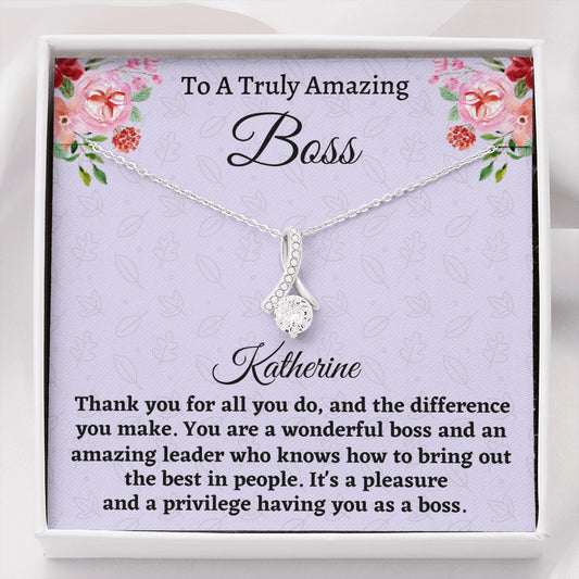 Boss Gift for Women Boss, Personalized Beautiful Necklace, Boss Lady Jewelry Gift, Appreciation Thank You Gift For An Amazing Boss