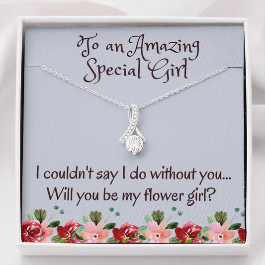 To A Special Flower Girl Necklace Gift, Wedding Gift From The Bride Flower Girl