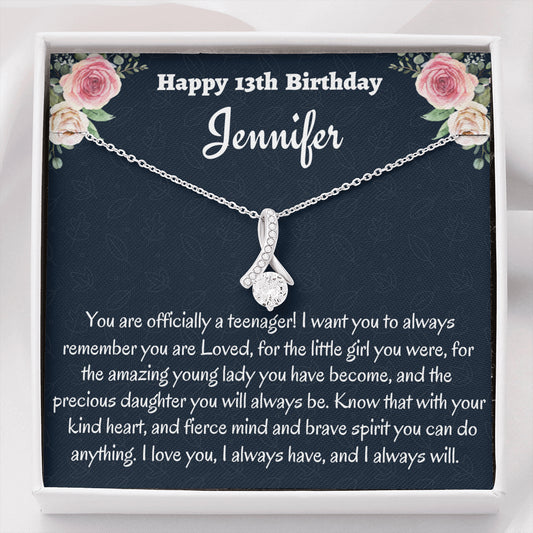 Birthday Gift for 13 Year Old Girl, Personalized Thirteenth Birthday Gift, Beautiful Necklace, Birthday Present for 13 Year Old, Teen Birthday Gift, Officially A Teenager Gift.