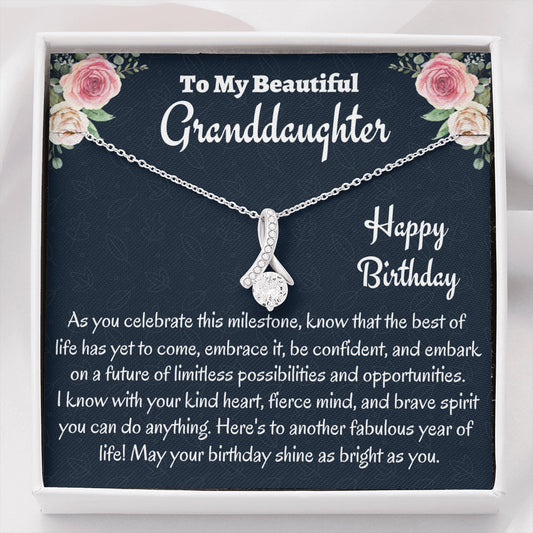 Granddaughter Birthday Gift, Love Knot Necklace, Gift For Granddaughter for Grandma, Birthday Jewelry, Grandfather to Granddaughter