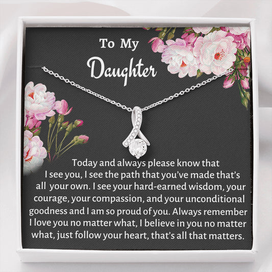 To My Daughter I Am Proud of You Gift, Beautiful Necklace Gift, Father To Daughter Christmas Gift, Gift for Daughter from Mom, Birthday or Graduation Present