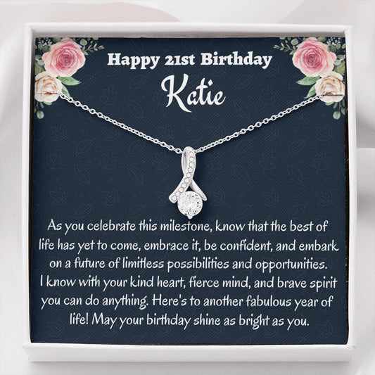 Personalized 21st Birthday Gift, Beautiful Necklace, Birthday Present for 21 Year Old, Birthday Gift For Her, Birthday Gift for Friend or Daughter.