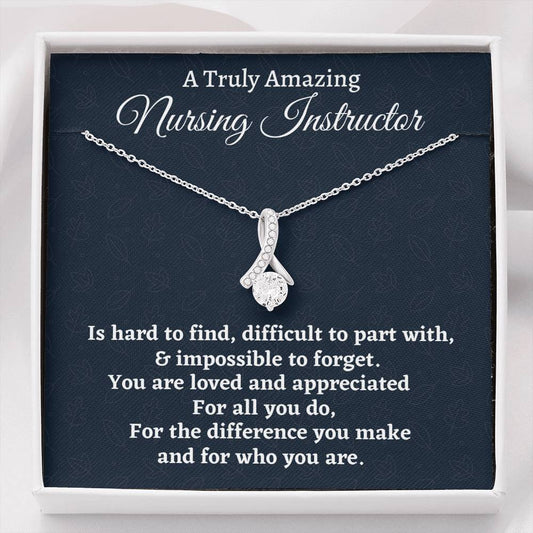 Nursing Instructor Gift, Appreciation Gift For A Nursing Instructor, Love Knot Necklace, Personalized Nursing Instructor Gift, Jewelry Gift For Women