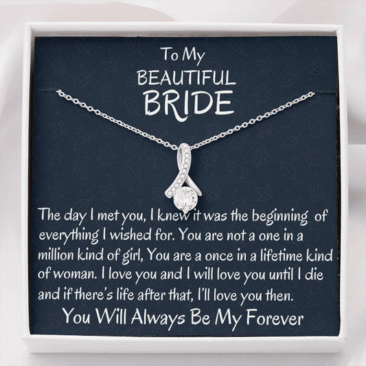 From Groom To Bride Beautiful Necklace Gift, To My Bride Gift, Wedding Day Gift For Bride